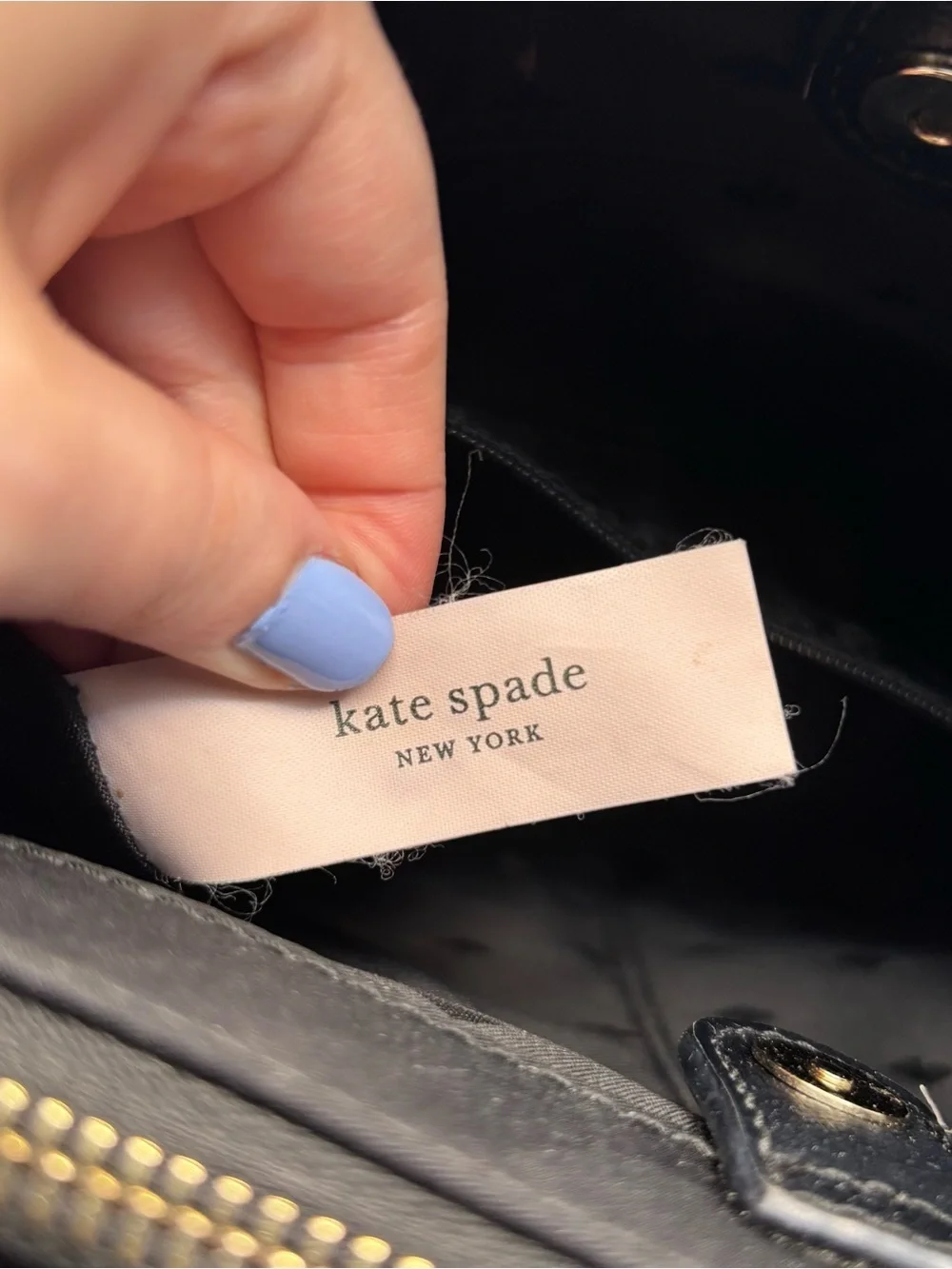 Kate Spade New York Black Nylon Double Zip-Top Shoulder Tote Bag